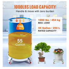 55 Gallon Heavy Duty Drum Dolly 1000lbs Load Capacity Barrel Dolly Cart Drum Caddy Non Tipping Hand Truck Capacity Dollies with Steel Frame 4 Swivel Casters Wheel