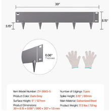 39 x 5 Inch Rust-Resistant Garden Edging Border Steel Landscape Edging ZY-39X5-5 (Pack of 5)