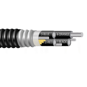 Four Conductor Type MC Aluminum Interlocked Armor 50% Ground PVC Jacket 600/1000V