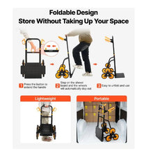 Stair Climbing Cart 440 lbs Stair-Climbing Capacity Heavy-Duty Folding Trolley Cart with Telescoping Handle 6 Wheels and 2 Bungee Cords