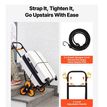 Stair Climbing Cart 440 lbs Stair-Climbing Capacity Heavy-Duty Folding Trolley Cart with Telescoping Handle 6 Wheels and 2 Bungee Cords