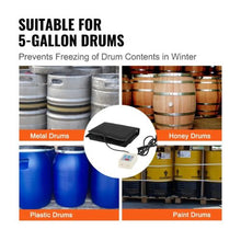 Metal Drum Heater 250 Watt Pail Heating Band for 5 Gallon Barrel 0-145℉ Adjustable with Independent Thermostat Waterproof Oxford Fabric High Efficiency Grease Keg Heater