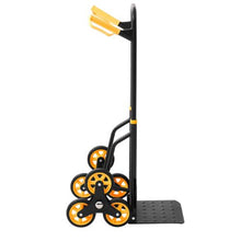 Stair Climbing Cart 330 lbs Stair-Climbing Capacity Heavy-Duty Folding Trolley Cart with Telescoping Handle 6 Wheels and 2 Bungee Cords