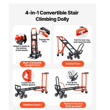 3 in 1 Industrial Convertible Stair Climbing Cart 770 lbs Max Load Folding Hand Truck Dolly with Handle & Wheels  Stair Climbing Utility Trolley