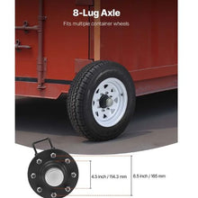 Shipping Container Wheels 8-Lug Wheels Kit Heavy Duty Shipping Container Axle with Ratchet Tie Down-Moves 20 ft - 40 ft,Secure Transport for Dock