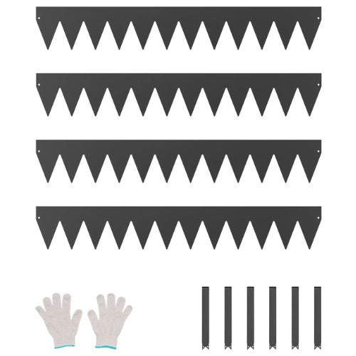 40 x 6 Inch Rust-Resistant Garden Edging Border Steel Landscape Edging ZY-40X6-4Black (Pack of 4)