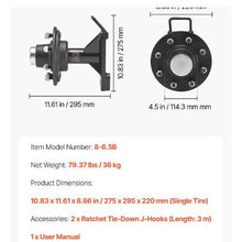 Shipping Container Wheels 8-Lug Wheels Kit Heavy Duty Shipping Container Axle with Ratchet Tie Down-Moves 20 ft - 40 ft,Secure Transport for Dock