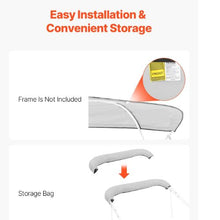 4 Bow Bimini Top Replacement Canopy – 600D Waterproof Polyester Boat Sun Shade 96 L x 91 -96 W Light Grey (Frame Not Included)