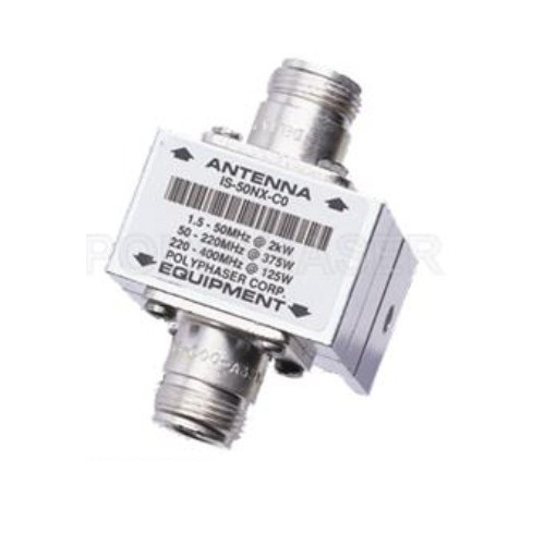 1.5MHz - 700MHz Type NF/F Coaxial RF Surge Protector DC Block, 2kW 3.5mJ, 50kA Blocking Cap, Bracket Up, Hole Mount IS-50NX-C0