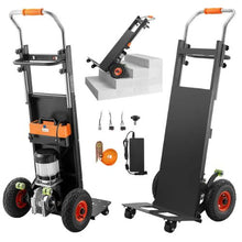 Electric Stair Climbing Dolly 880lbs Electric Stair Climbing Hand Trucks with 157.5in Rope & Extendable Handle Heavy Duty Stair Climber for Warehouse Logistics Black