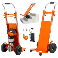 Electric Stair Climbing Dolly 880lbs Electric Stair Climbing Hand Trucks with 157.5in Rope & Extendable Handle Heavy Duty Stair Climber for Warehouse Logistics Orange