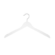 17 Inch Long Flat Wooden Blouse & Dress Hangers White WH1761NCW (Pack of 50)