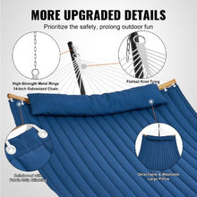 Two Person Hammock with Stand & Curved Spreader Bar For 480lbs Blue