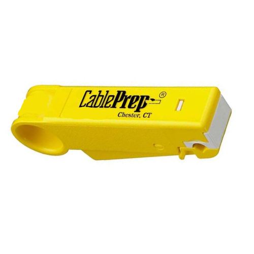 Yellow Cable Stripping One White Blade installed in Tools and One White Extra Blade Cartridge CPT-6590TS