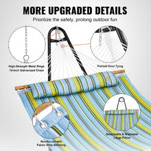 Double Quilted Fabric Hammock with Stand 480llbs Capacity Green
