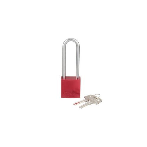 3 Inch Long Shackle Padlock Red PSL-7-LS