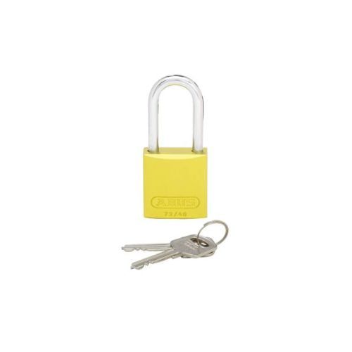 3 Inch Long Shackle Padlock Yellow PSL-7YL-LS