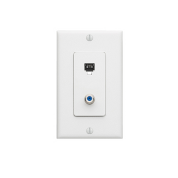 6P4C + F Decora Telephone Wall Jack 40159-W