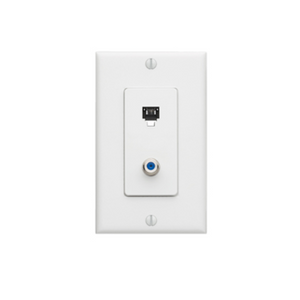 6P4C + F Decora Telephone Wall Jack 40159-W