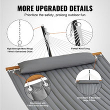 Two Person Hammock with Stand Straight Spreader Bar Gray
