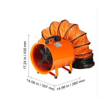 12 Inch Portable Ventilator Fan with 33ft Ducting Hose