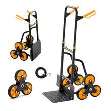Stair Climbing Cart 440 lbs Stair-Climbing Capacity Heavy-Duty Folding Trolley Cart with Telescoping Handle 6 Wheels and 2 Bungee Cords