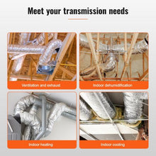 25ft 6 Inch Insulated Flexible Domestic Insulation Cotton Ducting Dryer Vent Hose with 2 Duct Clamps