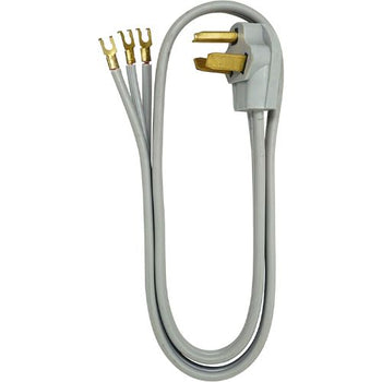 10 AWG 3 Conductor 30Amp SRDT NEMA 10-30P Flat Dryer Cord 4FT (Pack of 10)
