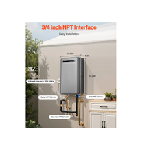 5.3 Gallon High Capacity 120,000 BTU Outdoor Propane Tankless Hot Water Heater JSW38-20L-B