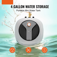 Compact 4-Gallon Electric Water Heater With 1440W Tank with Temperature & Pressure Safety Valve D15-14VA(M,S)