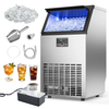 Built-In 100 lbs/24H Commercial Ice Cube Maker with LED Display and Self-Cleaning Function