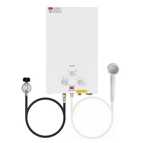 10L Outdoor Propane Water Heater With Portable Tankless Design 68,000 BTU White TMYD-01020120