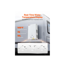 10L Outdoor Propane Water Heater With Portable Tankless Design 68,000 BTU White TMYD-01020120
