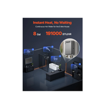 Calentador de agua a gas sin tanque de 8 galones y 191 000 BTU para exteriores, de alta eficiencia, color gris plateado, JSW56-30L-A