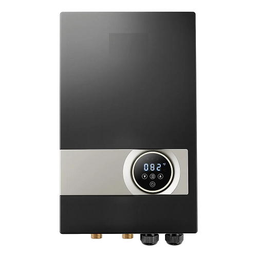 Calentador de agua eléctrico sin tanque de alta potencia de 240 V con pantalla táctil LCD digital, color negro, JN27