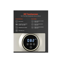 Calentador de agua eléctrico sin tanque de alta potencia de 240 V con pantalla táctil LCD digital, color negro, JN27