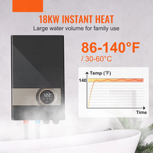 Calentador de agua eléctrico instantáneo sin tanque de 18 kW para ducha y cocina JN18