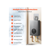 4.3 Gal Compact Indoor Gas Tankless Water Heater With Safety Protections Silver Gray JSQ30-B