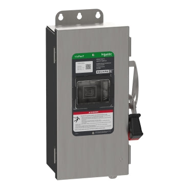 Safety switch, heavy duty, fused, viewing window, NEMA 4X, 600V, 30A, 3 pole, ground lugs - VH361DSGL