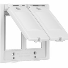 16 In 1 Gray Weatherproof Double Gang Vertical Multi-Use Cover (Pack of 20)