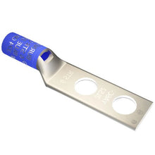 6 AWG 1/4" Stud 2 Hole Short 5/8" Spacing Standard Barrel Compression Terminal Copper Lug YA6CL2TC14