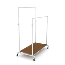 55"L x 28"W x 3"H Inch Pipeline Adjustable Double Bar Ballet Dark Brown Wood Grain Base Shelf PSBBLLADJSBN