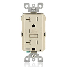 Leviton 20A 125V Tamper Resistant SmartlockPro GFCI Receptacle Light Almond GFWT2-T