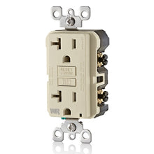 Leviton 20A 125V Tamper Resistant SmartlockPro GFCI Receptacle Light Almond GFWT2-T