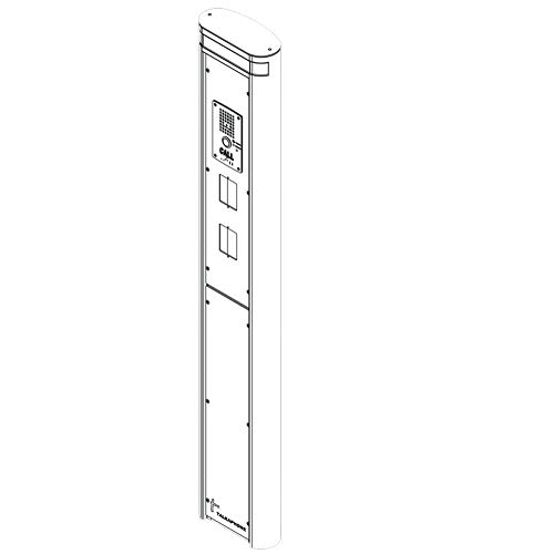 55 Inch VIA Series Access Control Pedestal With IP Call Station And Dual Single Gang Mounting Points AC-PM-4C-OCS