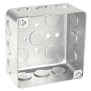 4 Inch Square Box 2-1/8 Inch Deep Drawn With Conduit Knockouts 52171-1/2DR (pack of 125)