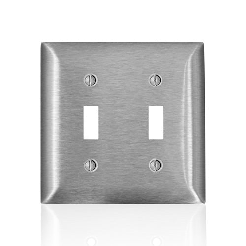 2 Gang Toggle Switch Wallplate C Series Stainless Steel SS2-40