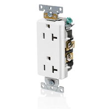 Leviton 20A 125V Decora Plus Duplex Receptacle Outlet White 16352-W