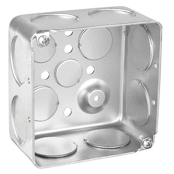 4 Inch Square Box 2-1/8 Inch Deep Drawn With Conduit Knockouts 52171-1DR (pack of 50)
