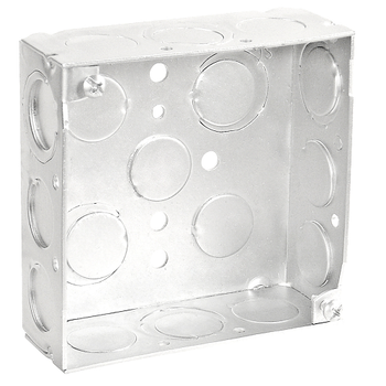 4 Inch Square Box 1-1/2 Inch Deep Welded With Conduit Knockouts 52151-S (pack of 150)